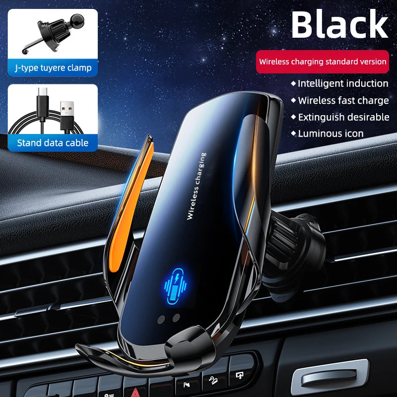 Wireless Charging Car Phone Mount – 360° Rotating Air Vent Holder with USB