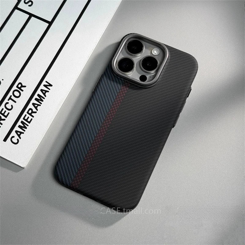 Carbon Fiber MagSafe Case for iPhone 15/16/17 Pro Max – Camera Lens Protection