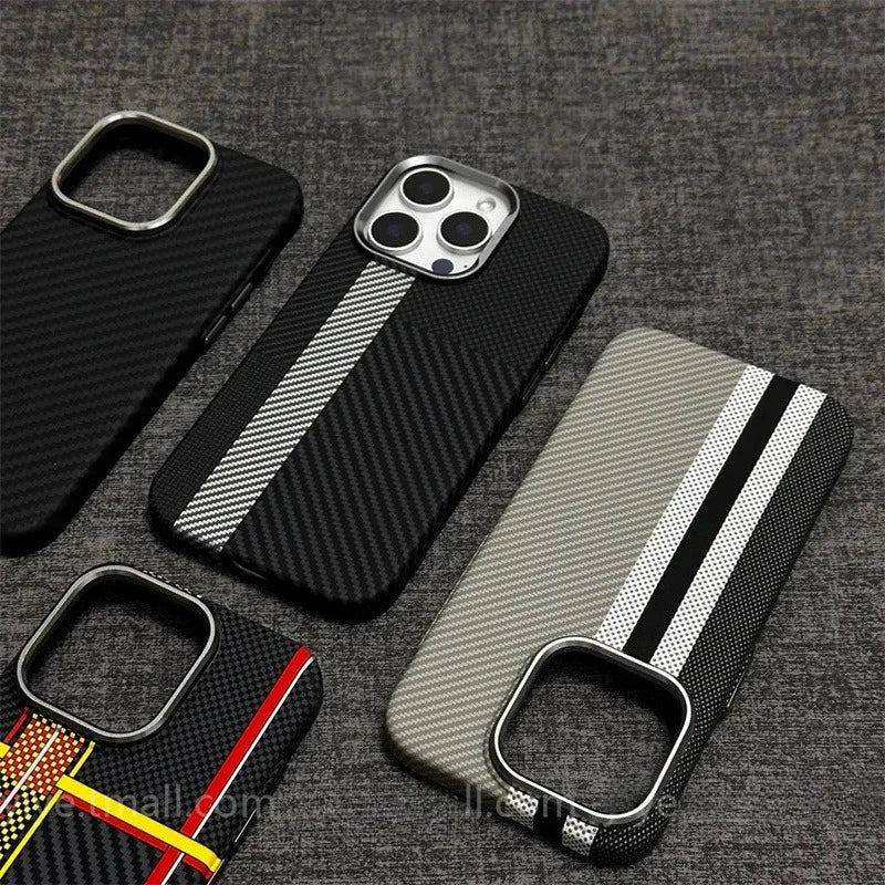 Carbon Fiber MagSafe Case for iPhone 15/16/17 Pro Max – Camera Lens Protection