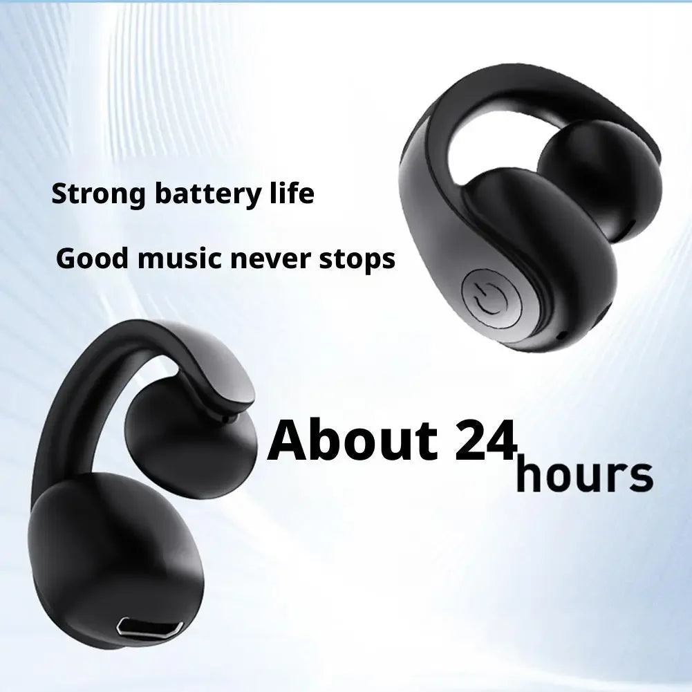 MOONBIFFY ANC Waterproof Bluetooth 5.4 Ear Clip Headphones for Sports