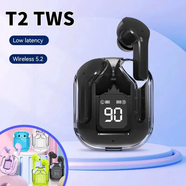 T2 Transparent Bluetooth 5.0 Earbuds – HiFi Stereo Sound & 24H Battery Life – audio-accessory