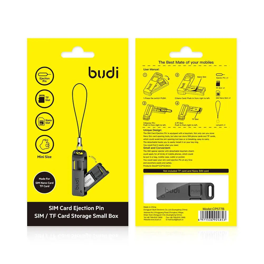 SIM Card Storage Box with Ejector Pin & Lanyard | TF Card Holder Anti-Lost Travel Organizer