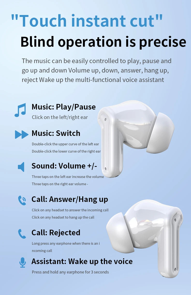 DAIDAN Waterproof Bluetooth Earphones with Mic & Type-C - TWS Headphones for Sale