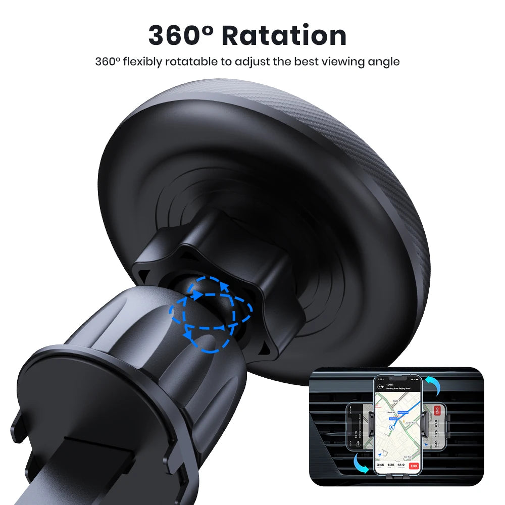 TOPK MagSafe Car Phone Holder | Metal Hook Magnetic Mount Single-Hand Operation for iPhone Android