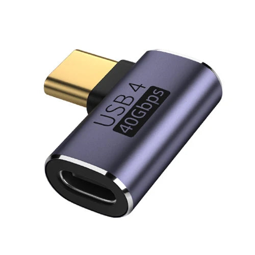 USB4 40Gbps 90° OTG USB-C Adapter | 100W 8K 60Hz Data Converter for MacBook iPad iPhone