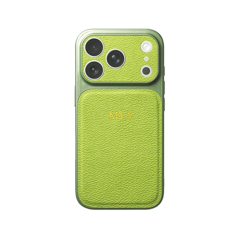 Custom Initial Letter Leather Case for iPhone 17 16 15 — luxury leather case for iPhone
