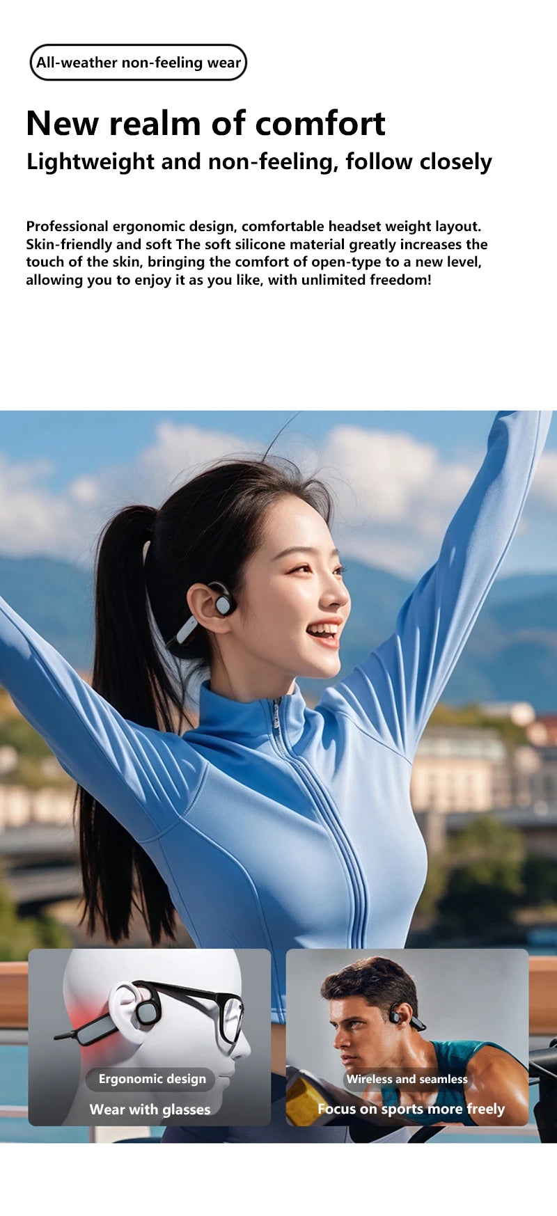 Waterproof Bluetooth 5.3 Headphones for Athletes by DIKELANG Open-Ear