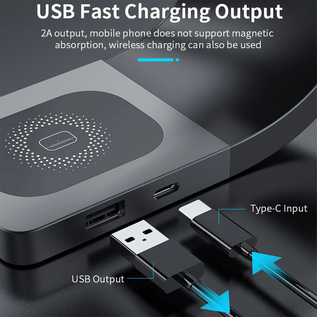 CrownQu 4-in-1 Magnetic Wireless Charging Station – 15W