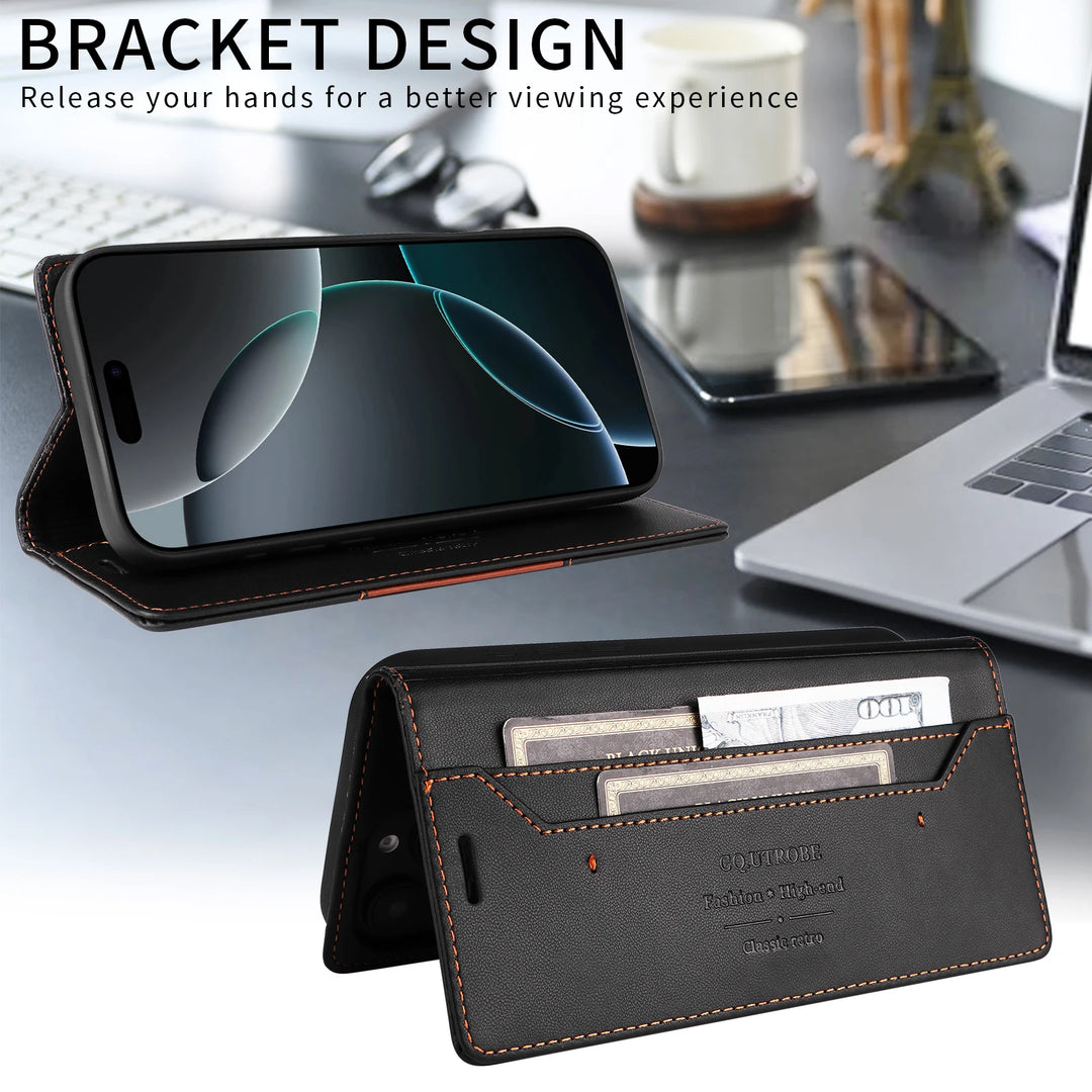 Magnetic Leather Flip Wallet Case Card Slot iPhone 11-17