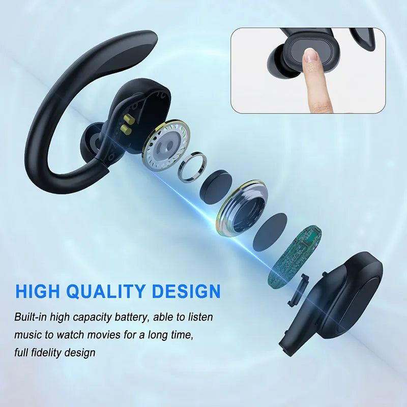 Otemkay VV2 Bluetooth 5.1 Sport Earphones | Earhook Over-Ear Buds | 13mm HiFi Running Headphones