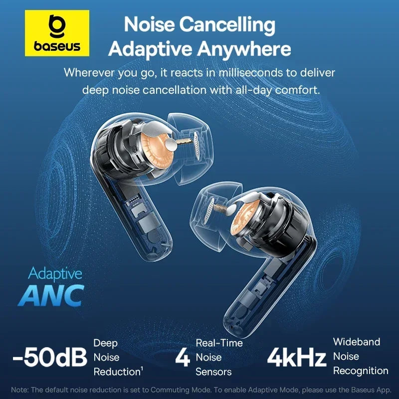 Baseus EP10 Pro ANC Earbuds LDAC Hi-Res 50dB Noise Cancelling