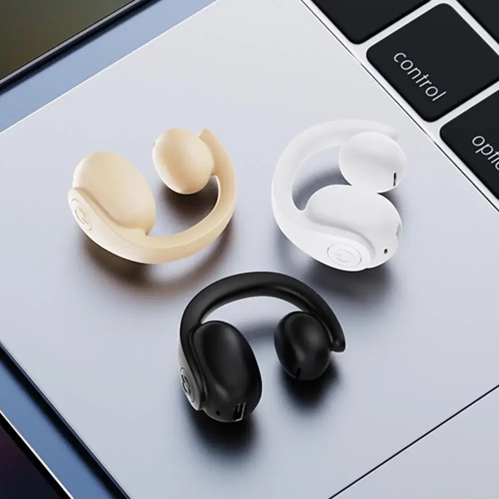 MOONBIFFY ANC Waterproof Bluetooth 5.4 Ear Clip Headphones for Sports