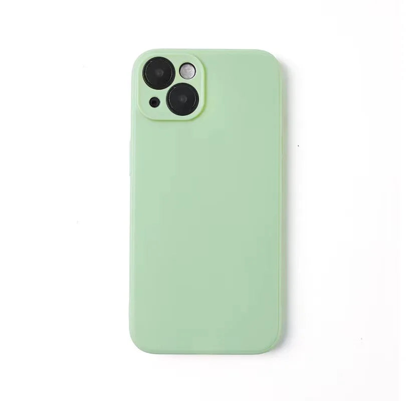 iPhone 15, 14, 13 Pro Max Candy Color Silicone Case - Soft Square Edge Cover