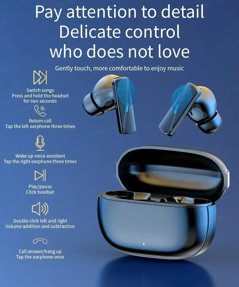 VIKEFON Wireless Earbuds with Noise Cancelling - Active Noise, Bluetooth, Mic