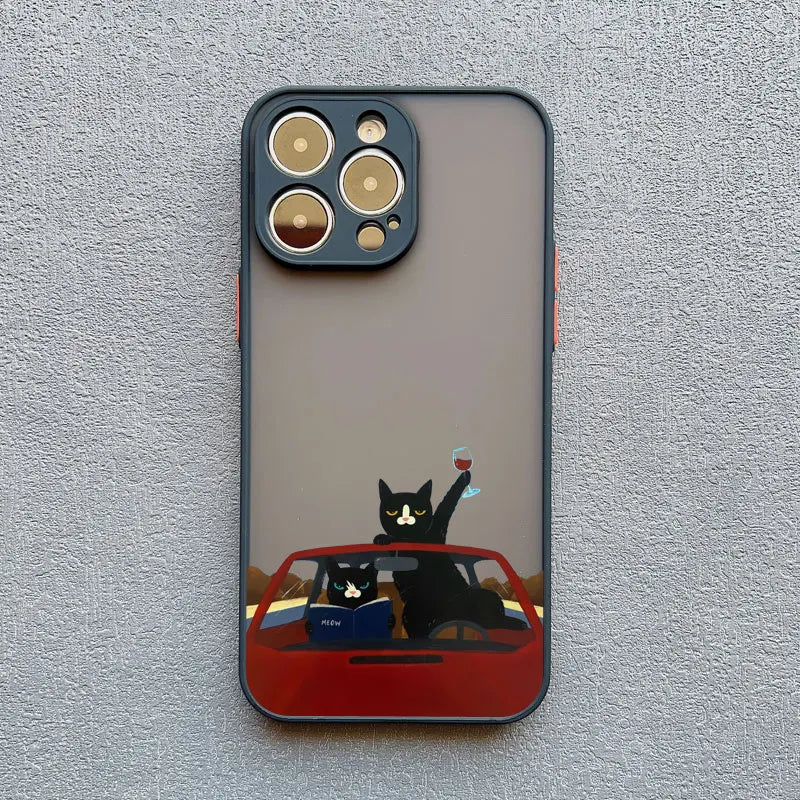 Funny Cat iPhone Case (Cartoon Shockproof Cover)