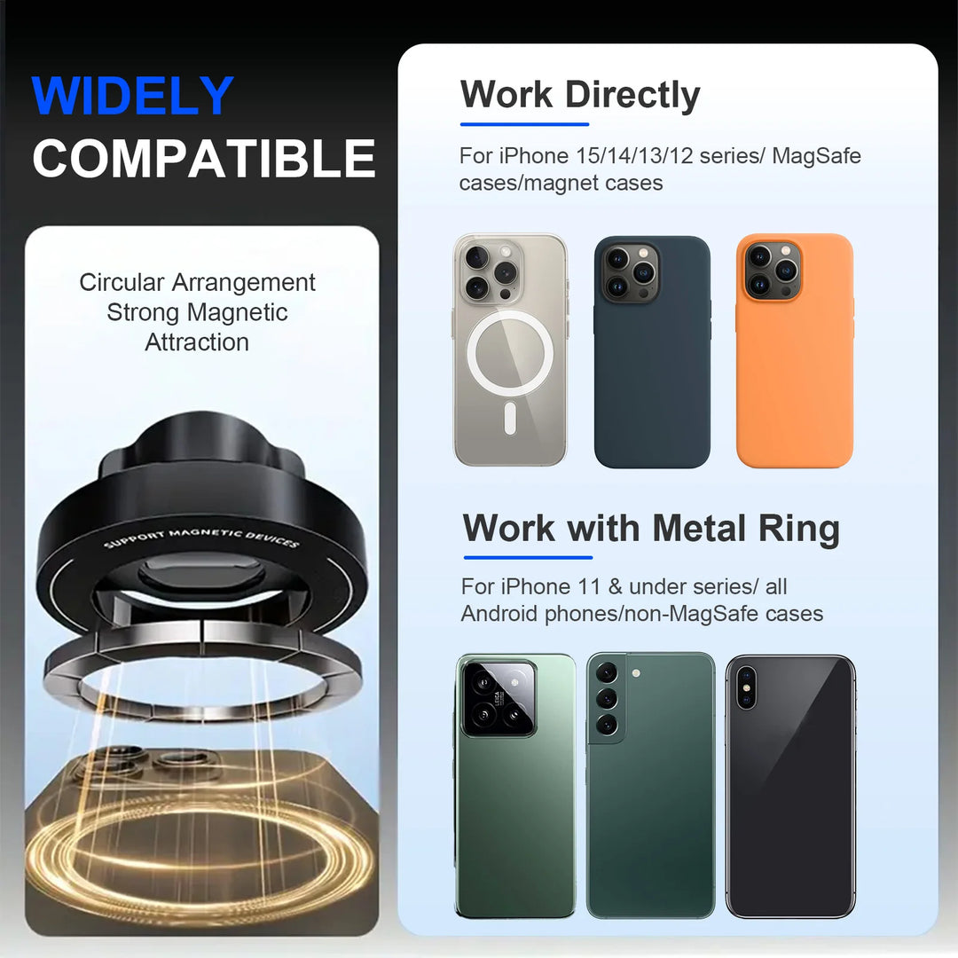 Homhu 6-Magnet CD Slot Car Phone Holder | Adjustable Foldable Rotatable | GPS Mount iPhone 16