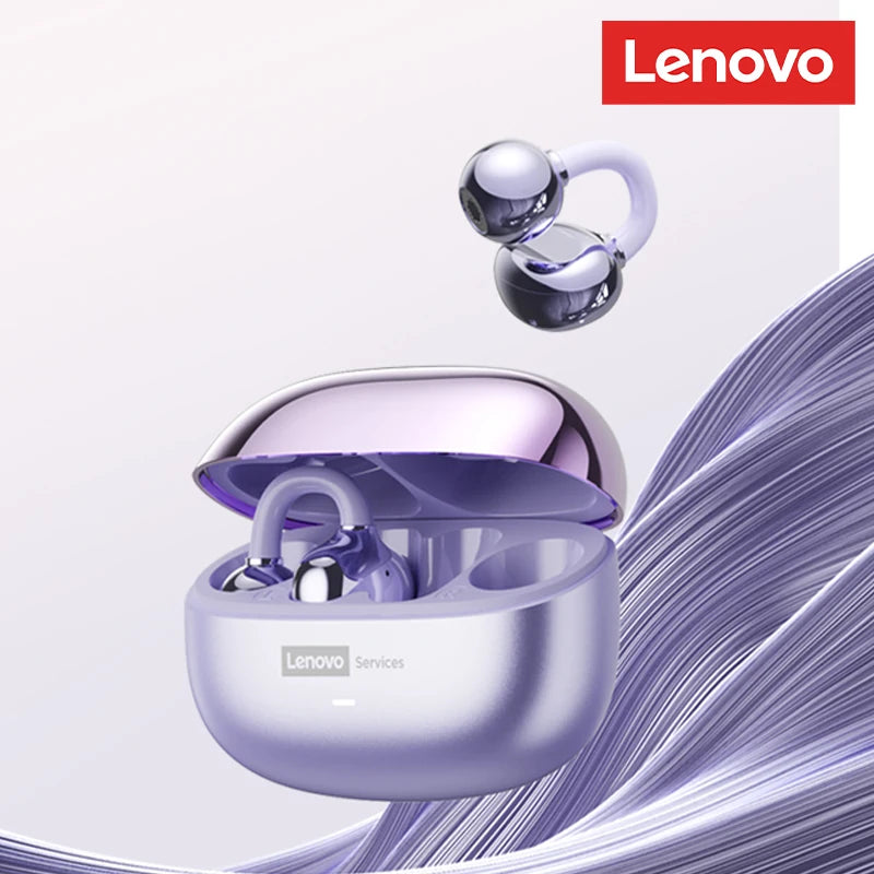 Lenovo LE302 Bluetooth 6.0 Ear Clip Headphones | ANC HiFi Stereo | Waterproof Sports Earphones