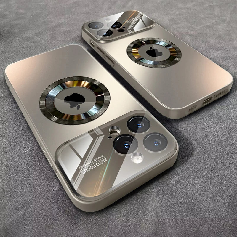 QIXTWO Luxury Glass Camera MagSafe iPhone Case | Tempered Glass Lens Shockproof Cover iPhone 17–11