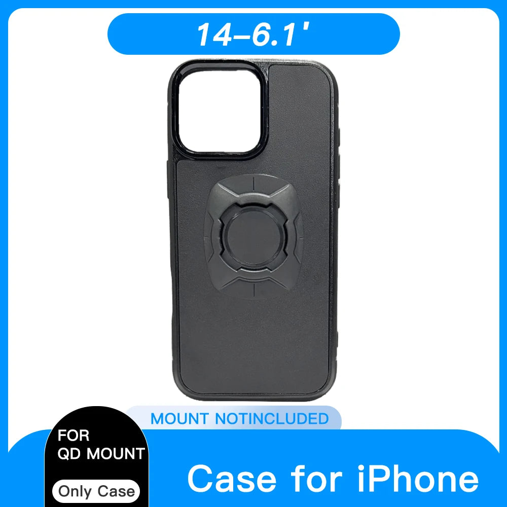 Twist Lock Motorcycle Phone Case with Quad Quick Mount for iPhone 17/16/15/14 Pro Max - Secure Bike Handlebar Mount