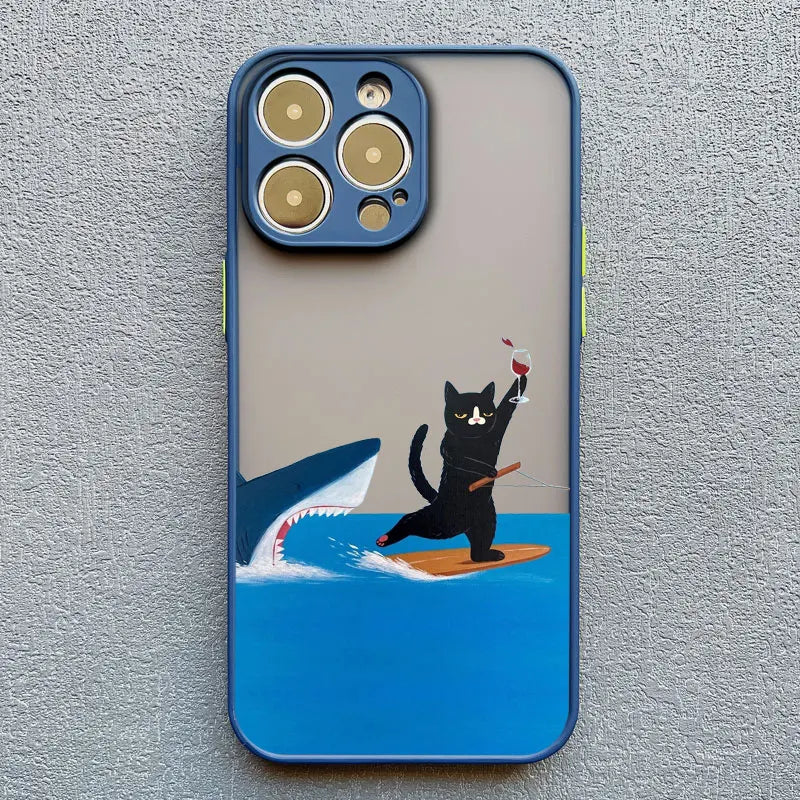 Funny Cat iPhone Case (Cartoon Shockproof Cover)