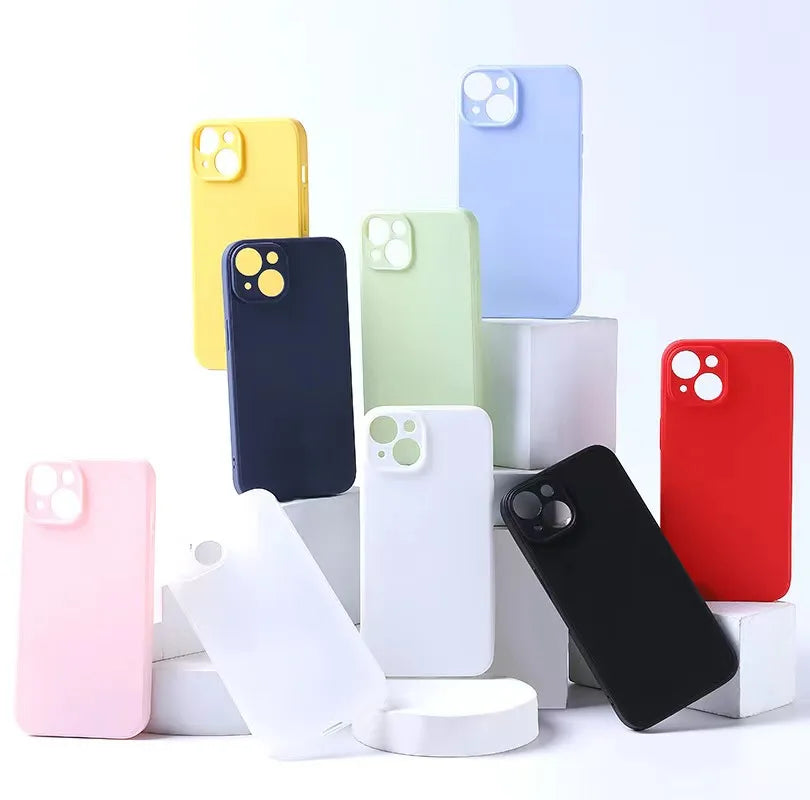 iPhone 15, 14, 13 Pro Max Candy Color Silicone Case - Soft Square Edge Cover