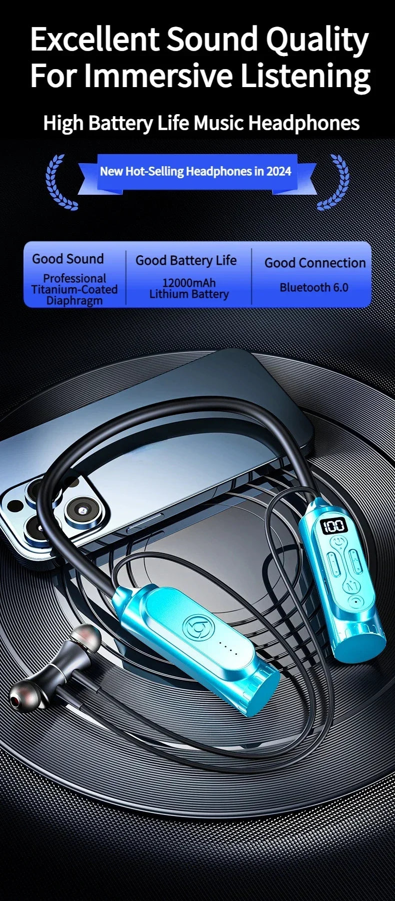 Luxuglow Smart Neckband Earphones with ANC and Power Bank