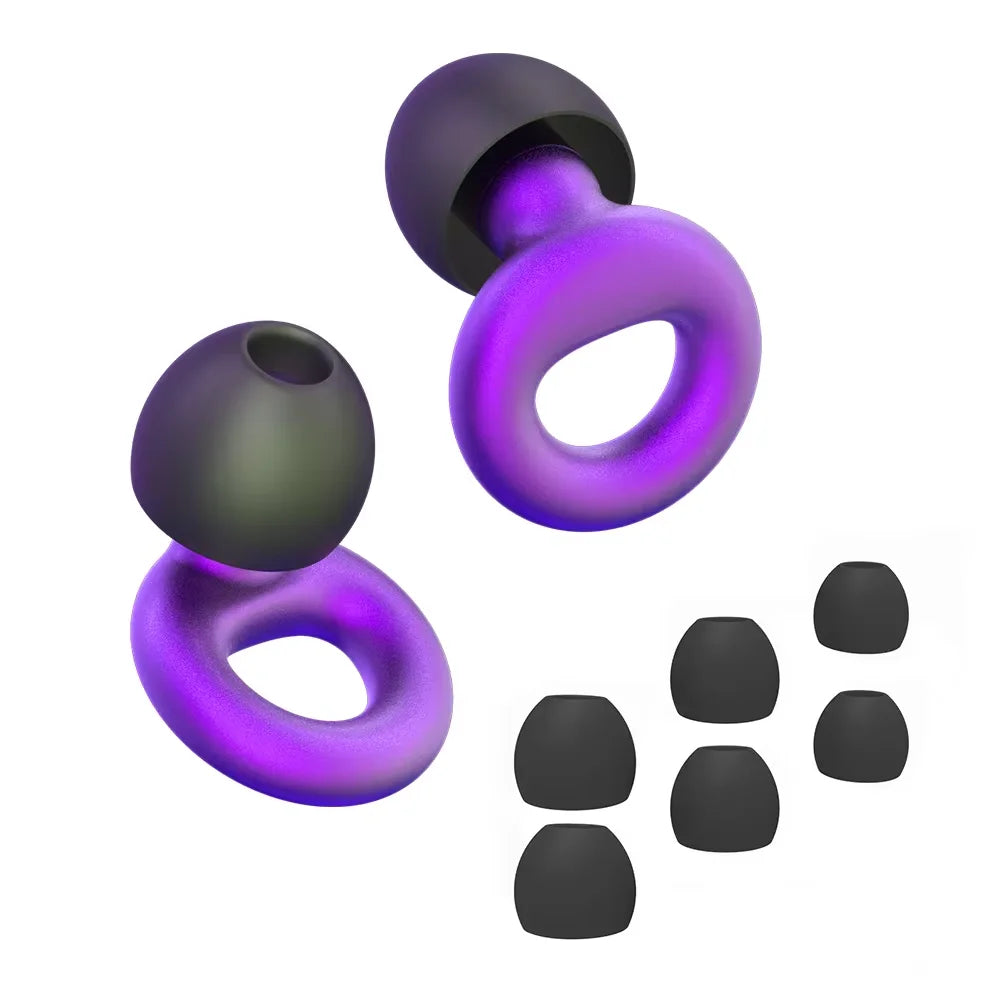 Silicone Earplugs 4 Sizes Hypoallergenic Reusable Noise Reducing