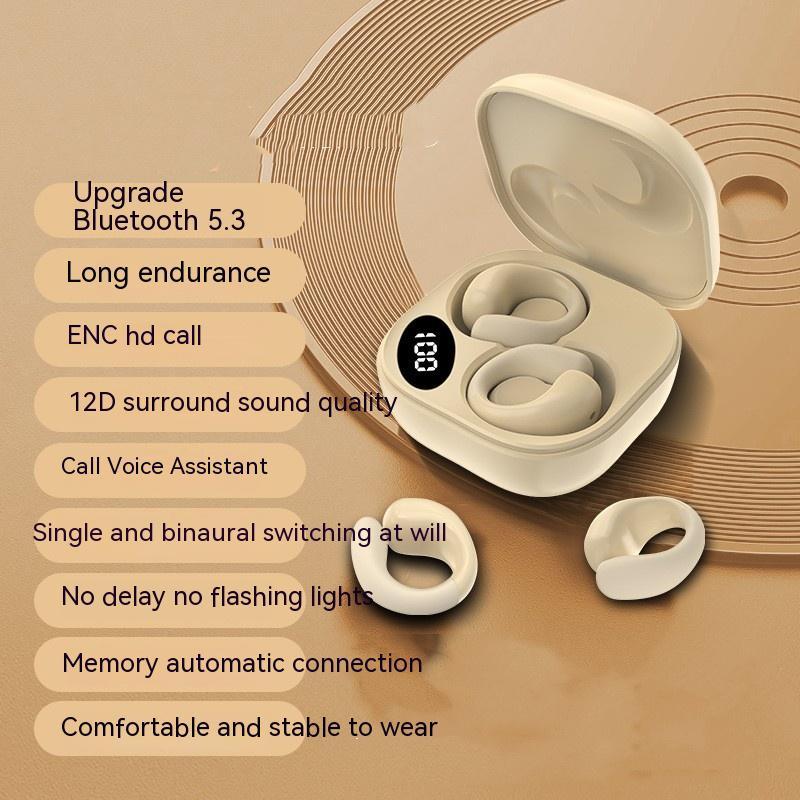 Wireless Ear Clip Earbuds with LED Display for Sale