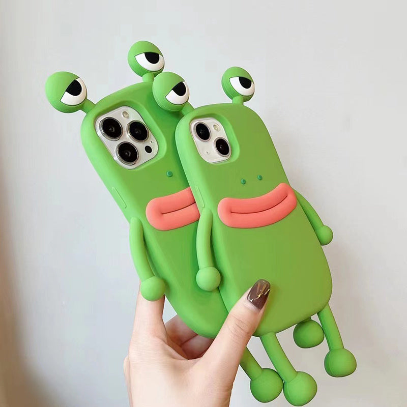 3D Cartoon Frog iPhone 12/12 Pro Case - Kawaii Phone Cover — 3D Cartoon Frog iPhone Case