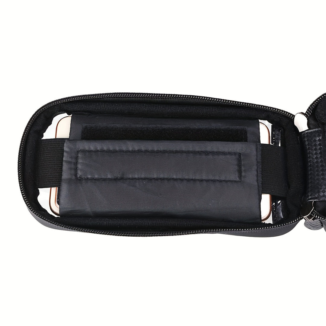 Adjustable Bike Frame Bag with Magsafe Accessory — bike frame bag with touch screen holder