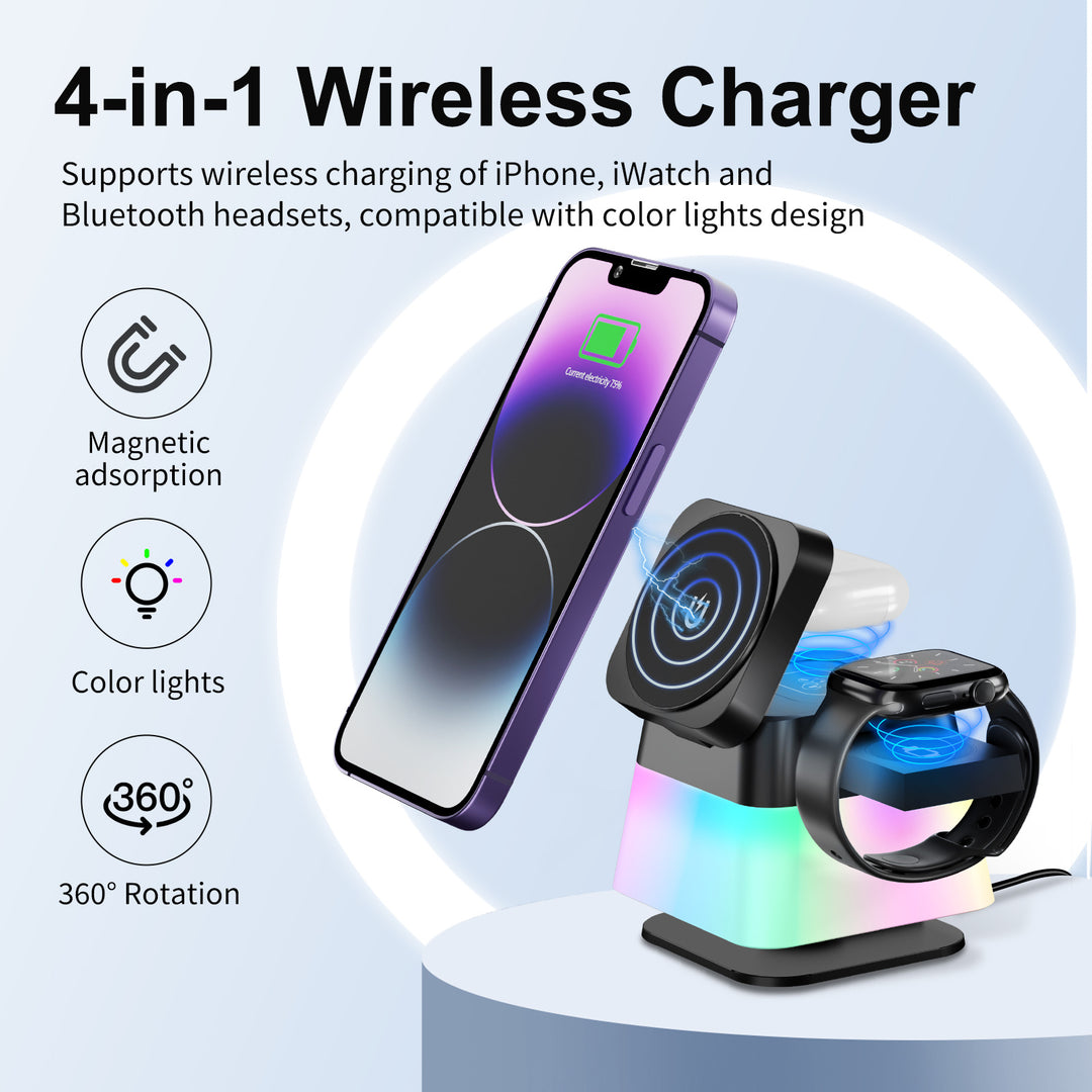 4-in-1 Magnetic Wireless Charger for iPhone - Foldable and Portable — magsafe accessories