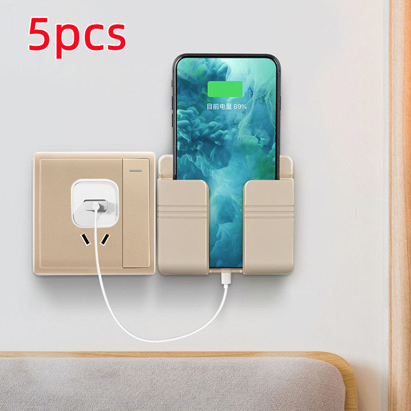 Remote and Phone Holder with Charging Dock - Minimalist Space Solution
