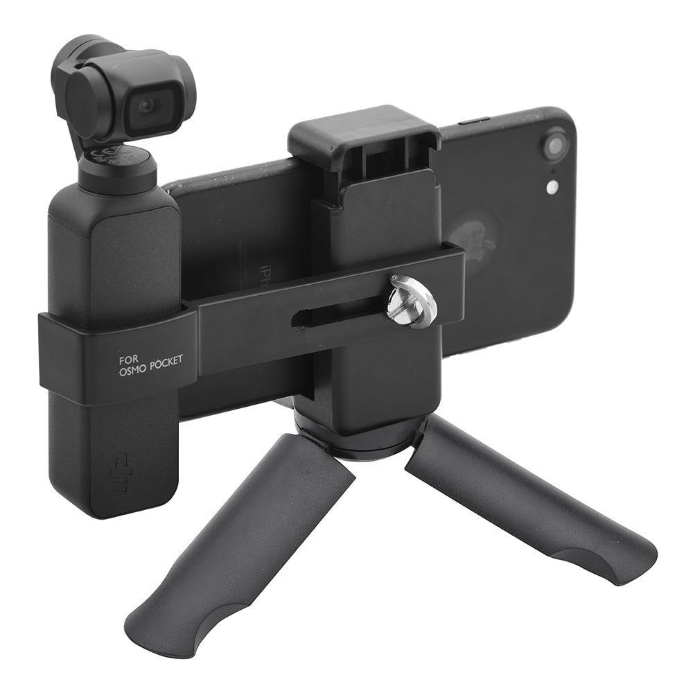 Portable Tripod Stand with Phone Clip for OSMO Pocket and Smartphones
