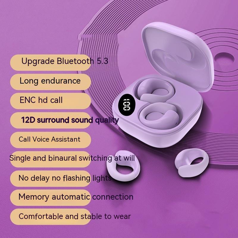 Wireless Ear Clip Earbuds with LED Display for Sale