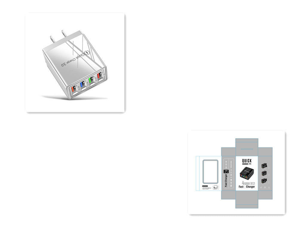 4-Port USB Wall Charger with Quick Charge 3.0 – EU/US Plug | Fast Multi-Device Charging – power-bank