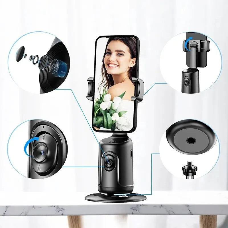 360° Smart AI Face Tracking Phone Gimbal with Gesture Control