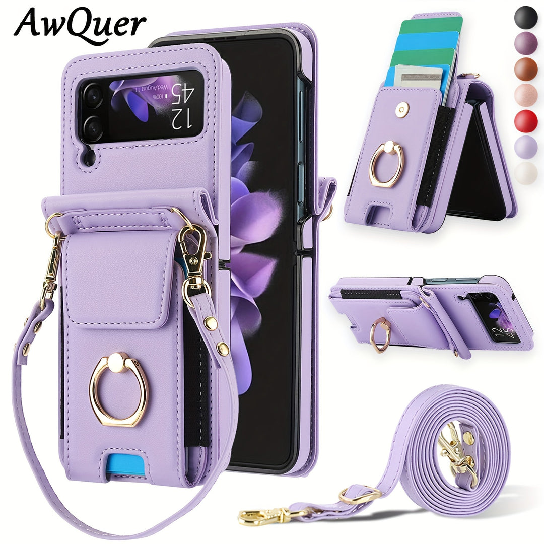 AWQUER Galaxy Z Flip Crossbody Wallet Case - Mobile Accessories for Samsung