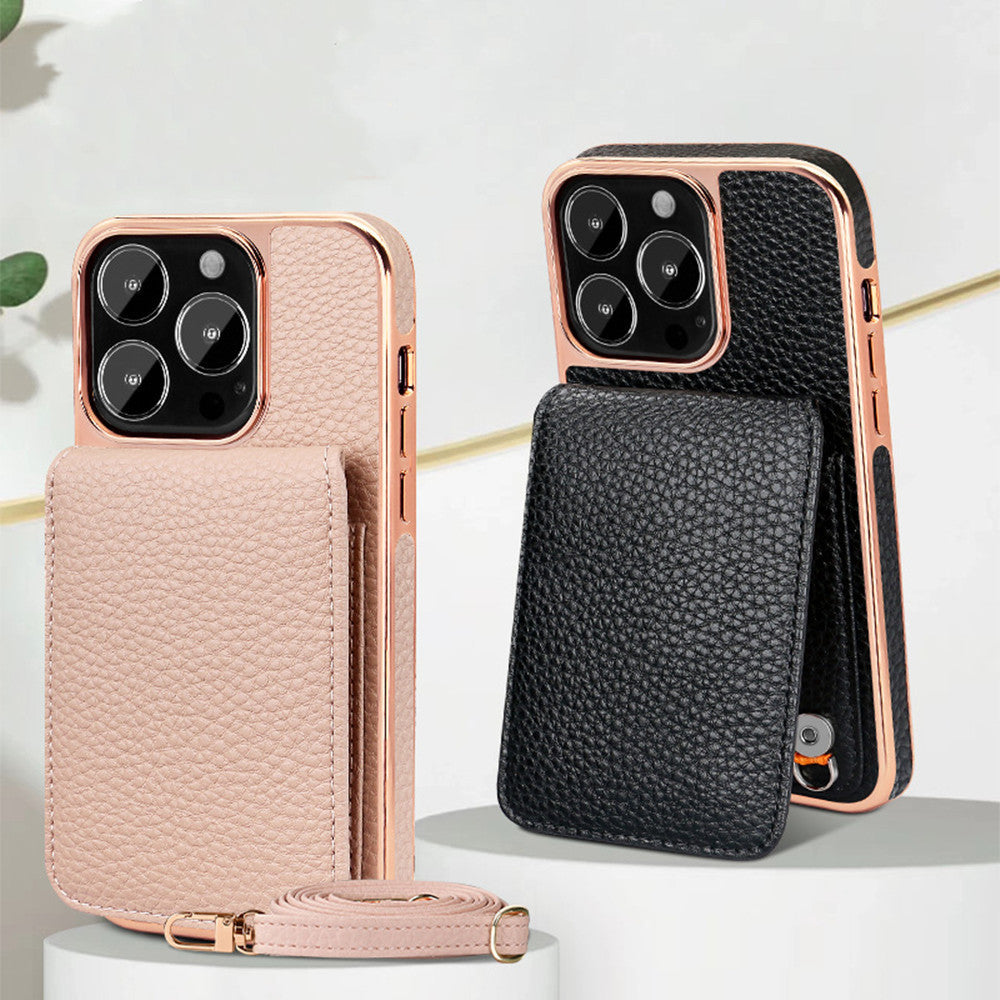 Electroplated Wallet Case for iPhone 11-14