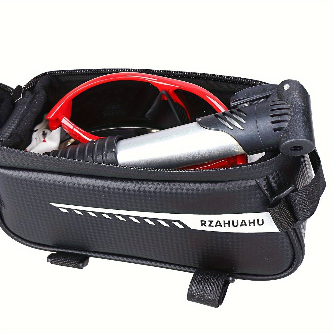 Adjustable Bike Frame Bag with Magsafe Accessory — bike frame bag with touch screen holder
